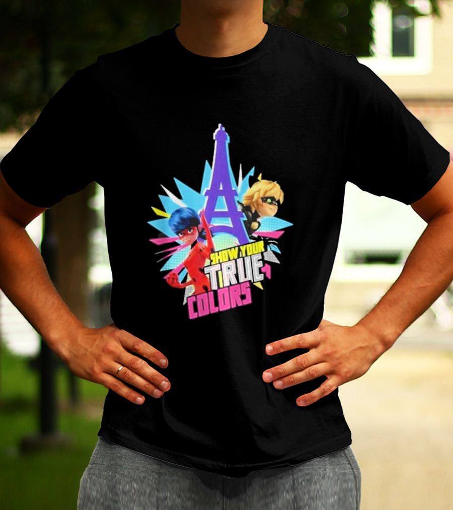 Miraculous Ladybug And Cat Noir Show Your True Colors Paris Eiffel Tower T-Shirt