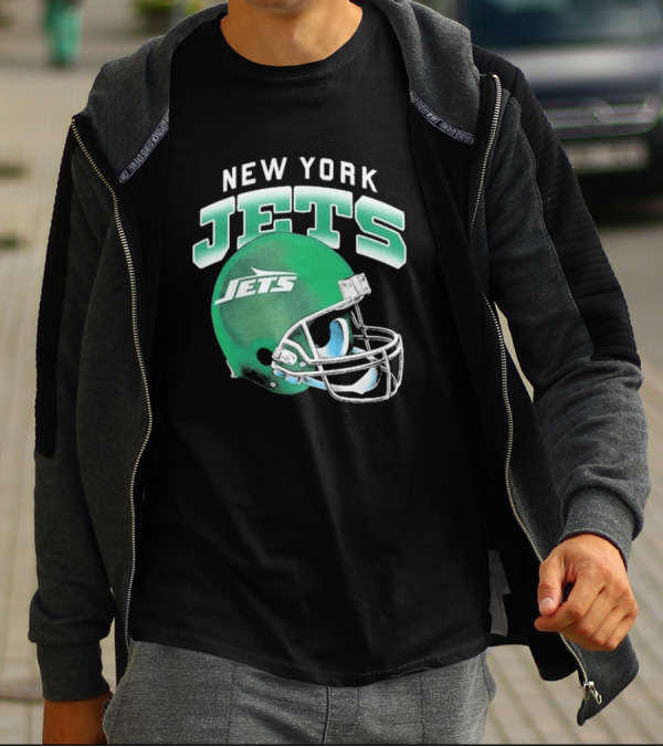 New York Jets Green Gradient Helmet T-Shirt