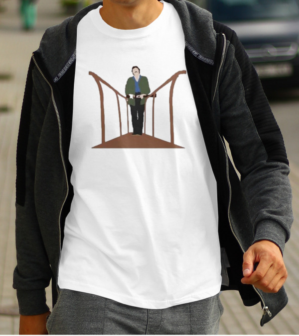 Jerry Thornton Wearing Quint Jaws Scene T-Shirt