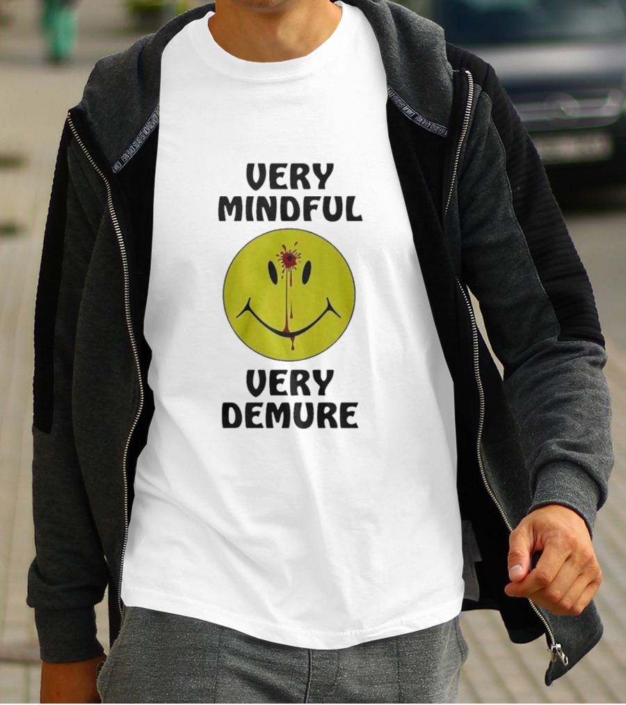 Very Mindful Very Demure Bloodied Smiley Face Icon T-Shirt