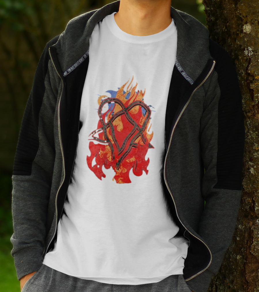 Ville Valo Heartagram Flames Touched By Fire T-Shirt