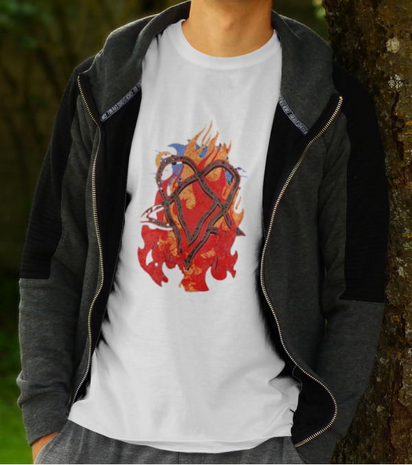 Ville Valo Heartagram Flames Touched By Fire T-Shirt
