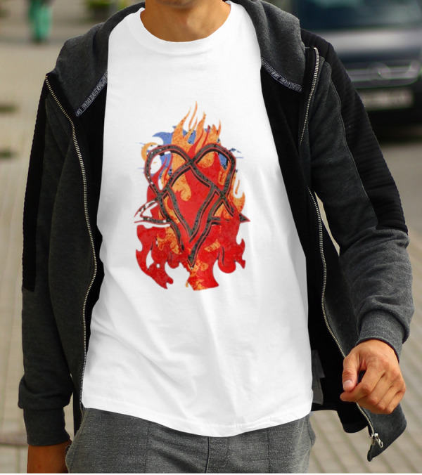 Ville Valo Heartagram Flames Touched By Fire T-Shirt