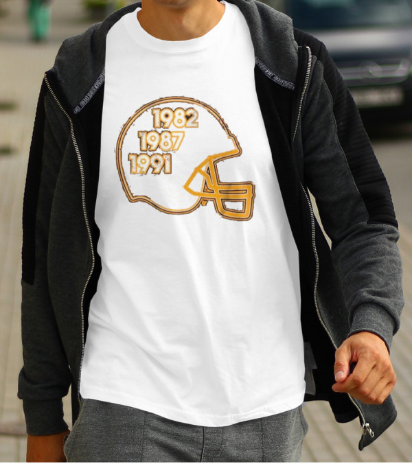 Washington Football Glory Years 1982 1987 1991 Helmet T-Shirt