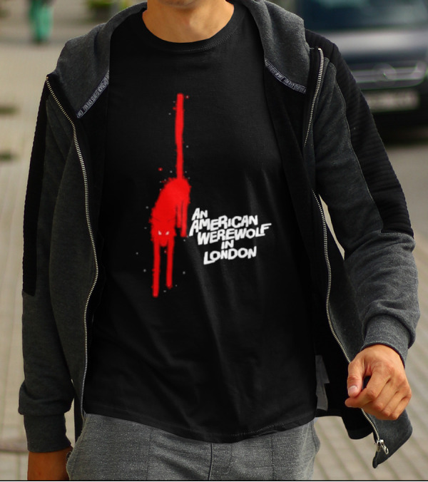 An American Werewolf In London Retro Horror Movie Red Cat T-Shirt