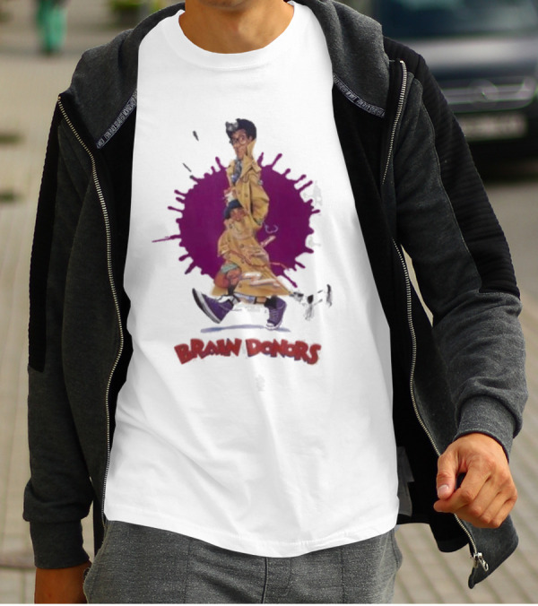 Brain Donors Retro 80’s Comedy Movie Characters Trench Coat Parade T-Shirt