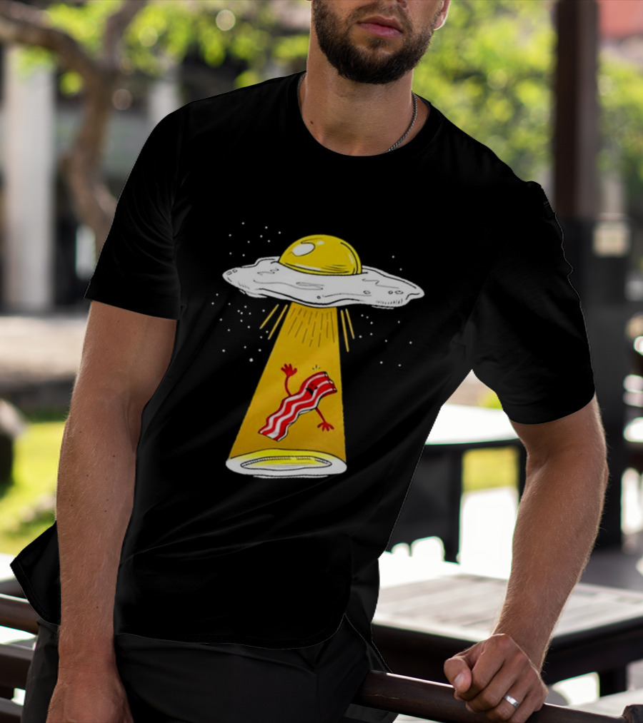 Dave Danna Wonder Nation Alien UFO Egg Abduction Breakfast T-Shirt