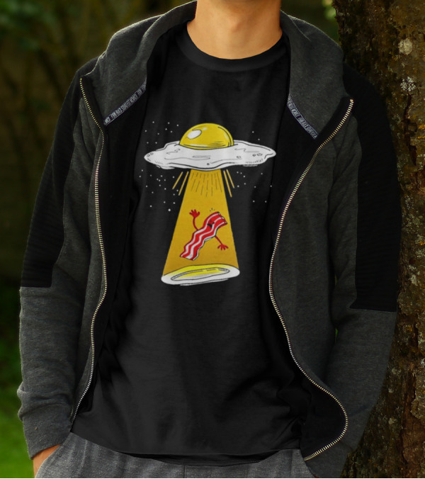 Dave Danna Wonder Nation Alien UFO Egg Abduction Breakfast T-Shirt