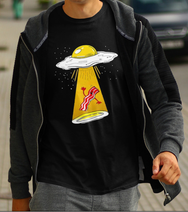 Dave Danna Wonder Nation Alien UFO Egg Abduction Breakfast T-Shirt