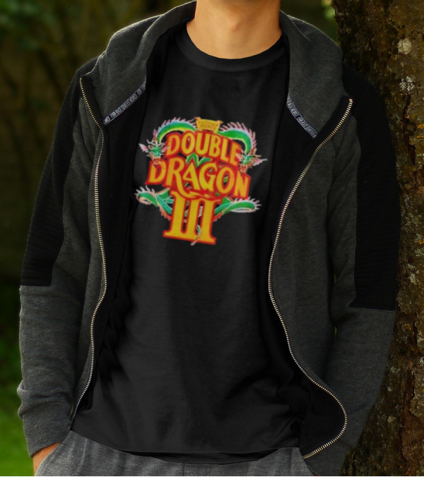 Double Dragon III Retro Video Game Arcade Logo Clash Of Dragons T-Shirt