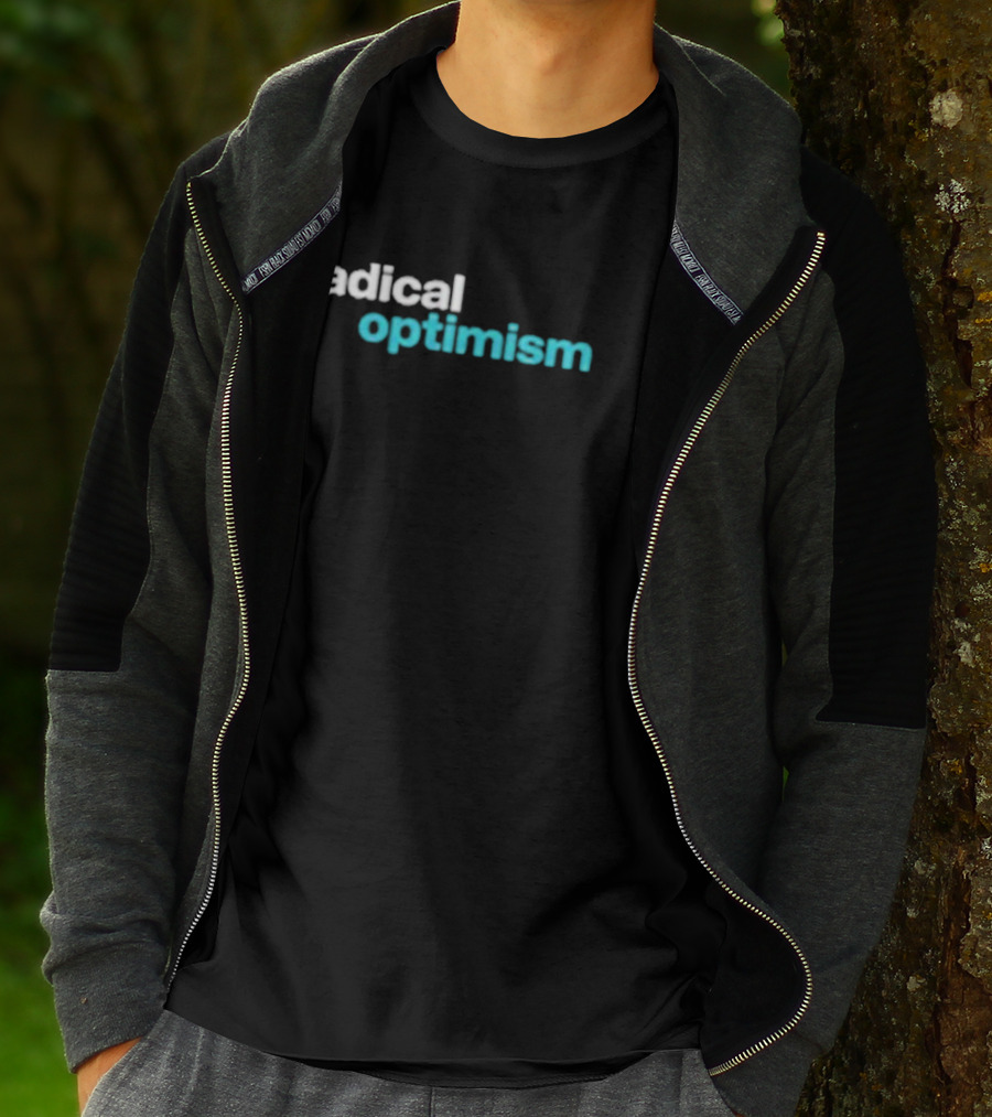 Radical Optimism Text With Bold White And Blue Contrast T-Shirt