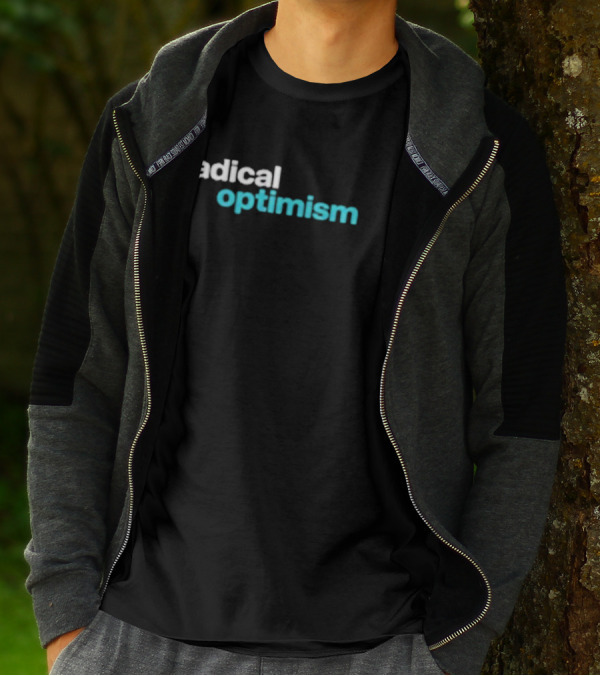 Radical Optimism Text With Bold White And Blue Contrast T-Shirt