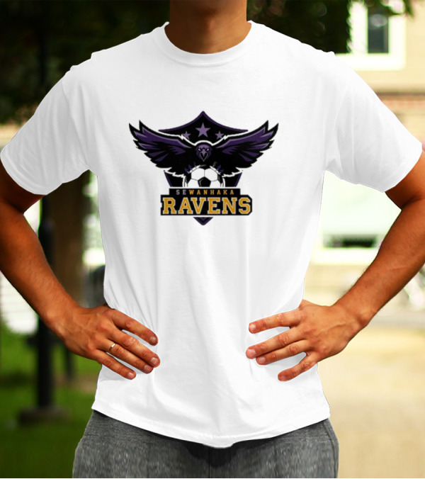 Sewanhaka Ravens Soccer Team Logo Emblem T-Shirt
