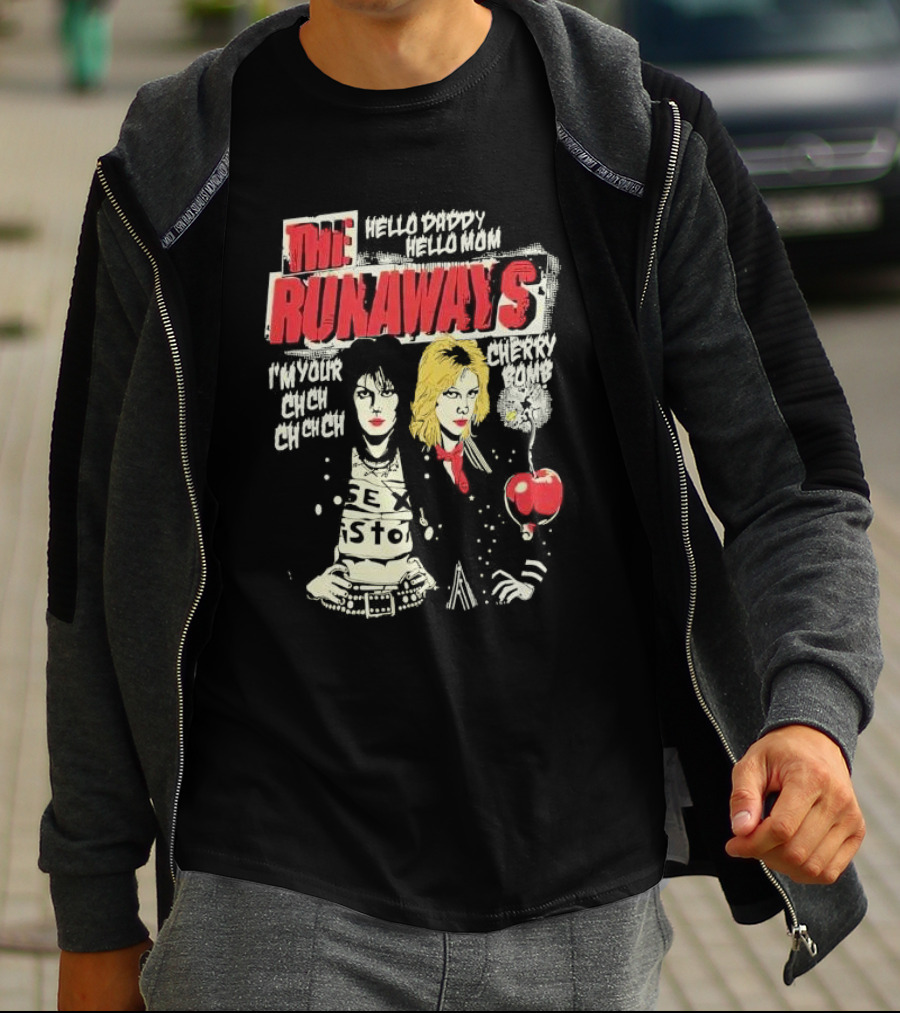 The Runaways Hello Daddy Hello Mom I'm Your Cherry Bomb Ch Ch Ch Ch Cherry Bomb T-Shirt