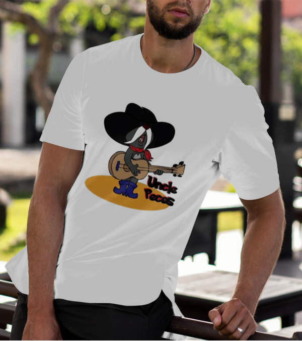 Tom And Jerry Uncle Pecos Playing Guitar With Big Black Hat And Red Scarf T-Shirt
