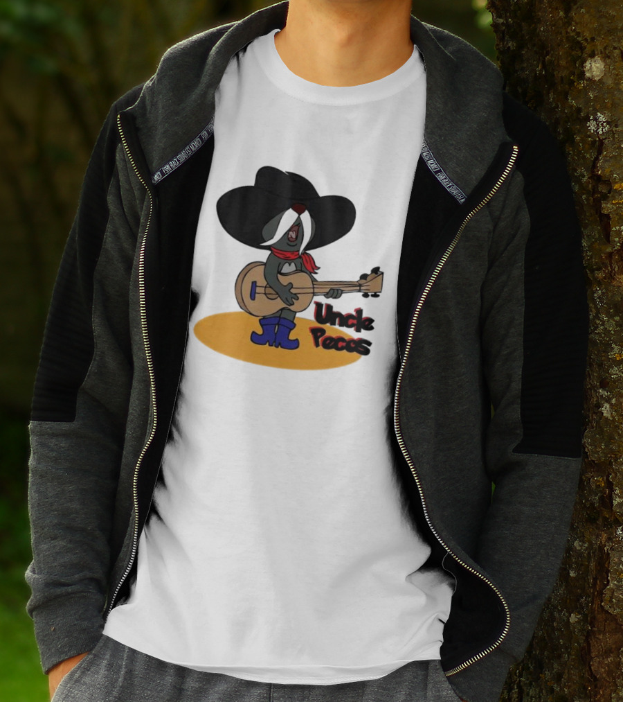Tom And Jerry Uncle Pecos Playing Guitar With Big Black Hat And Red Scarf T-Shirt
