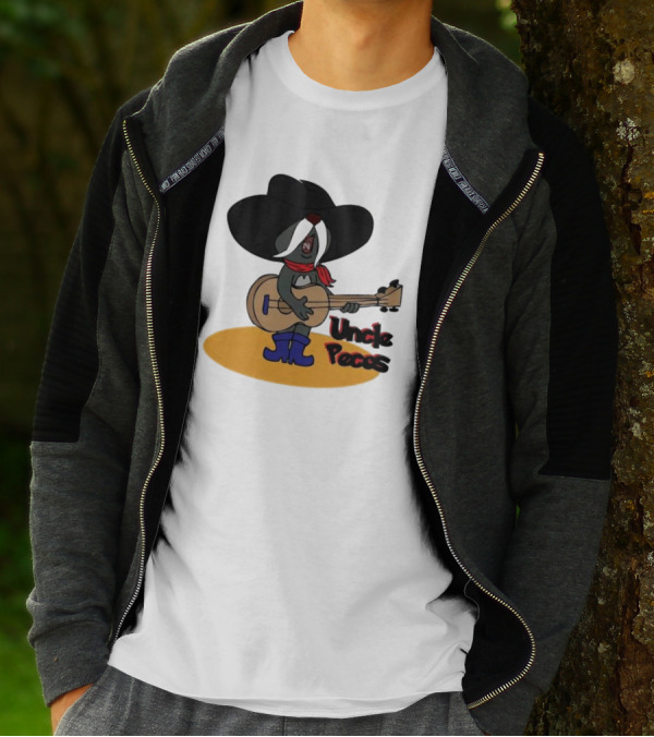 Tom And Jerry Uncle Pecos Playing Guitar With Big Black Hat And Red Scarf T-Shirt