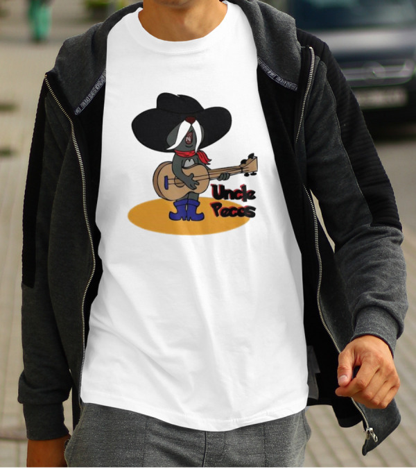 Tom And Jerry Uncle Pecos Playing Guitar With Big Black Hat And Red Scarf T-Shirt