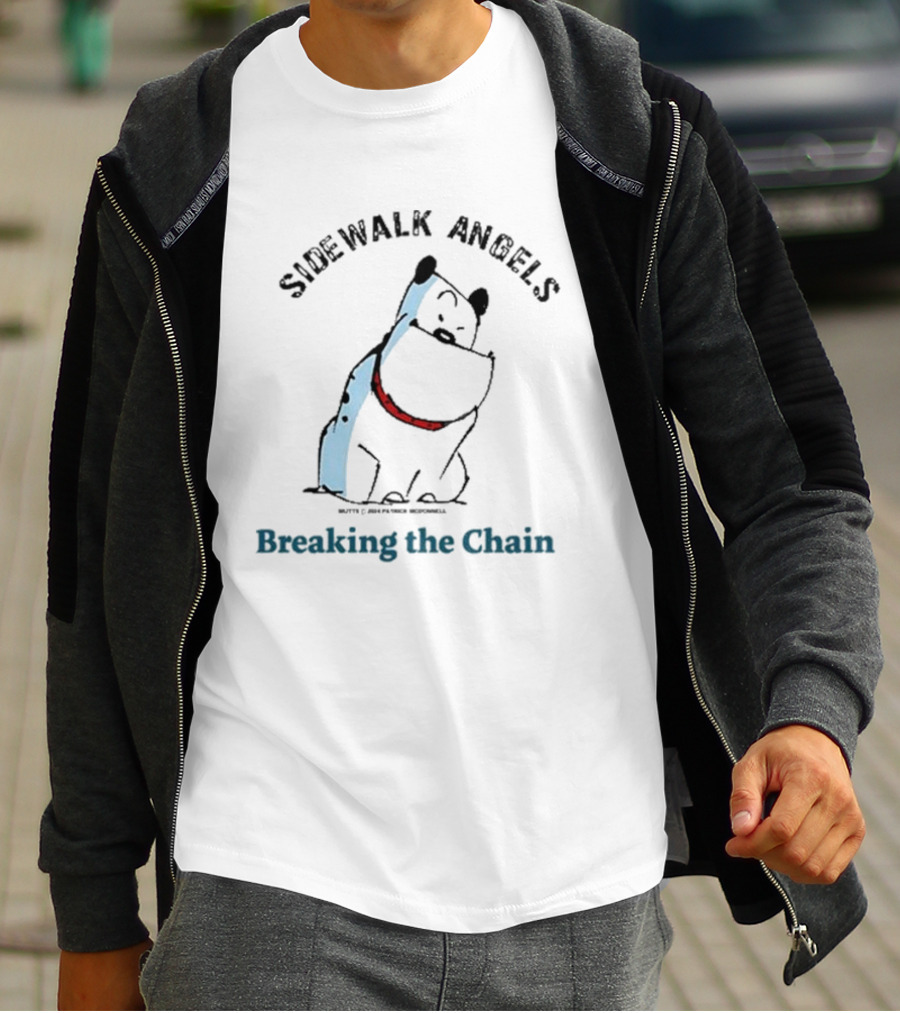 Sidewalk Angels Breaking The Chain Dog With Red Collar T-Shirt