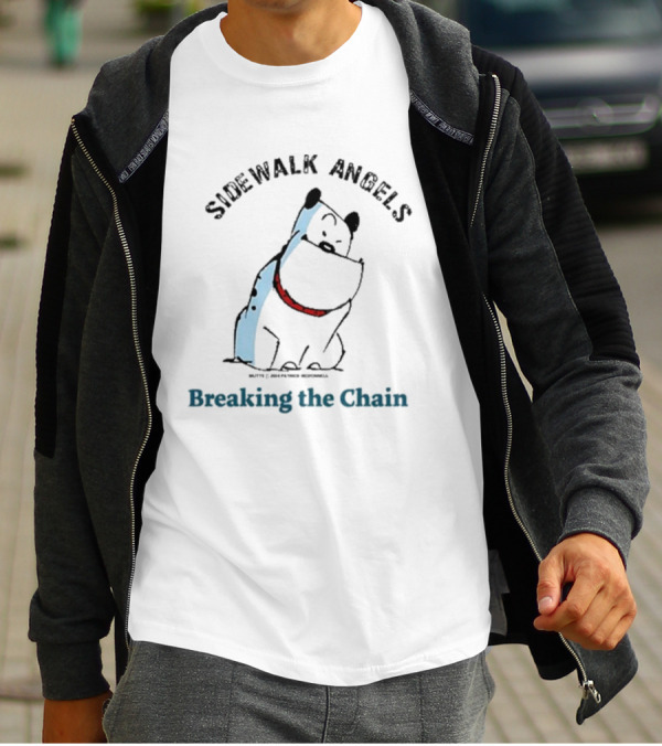Sidewalk Angels Breaking The Chain Dog With Red Collar T-Shirt