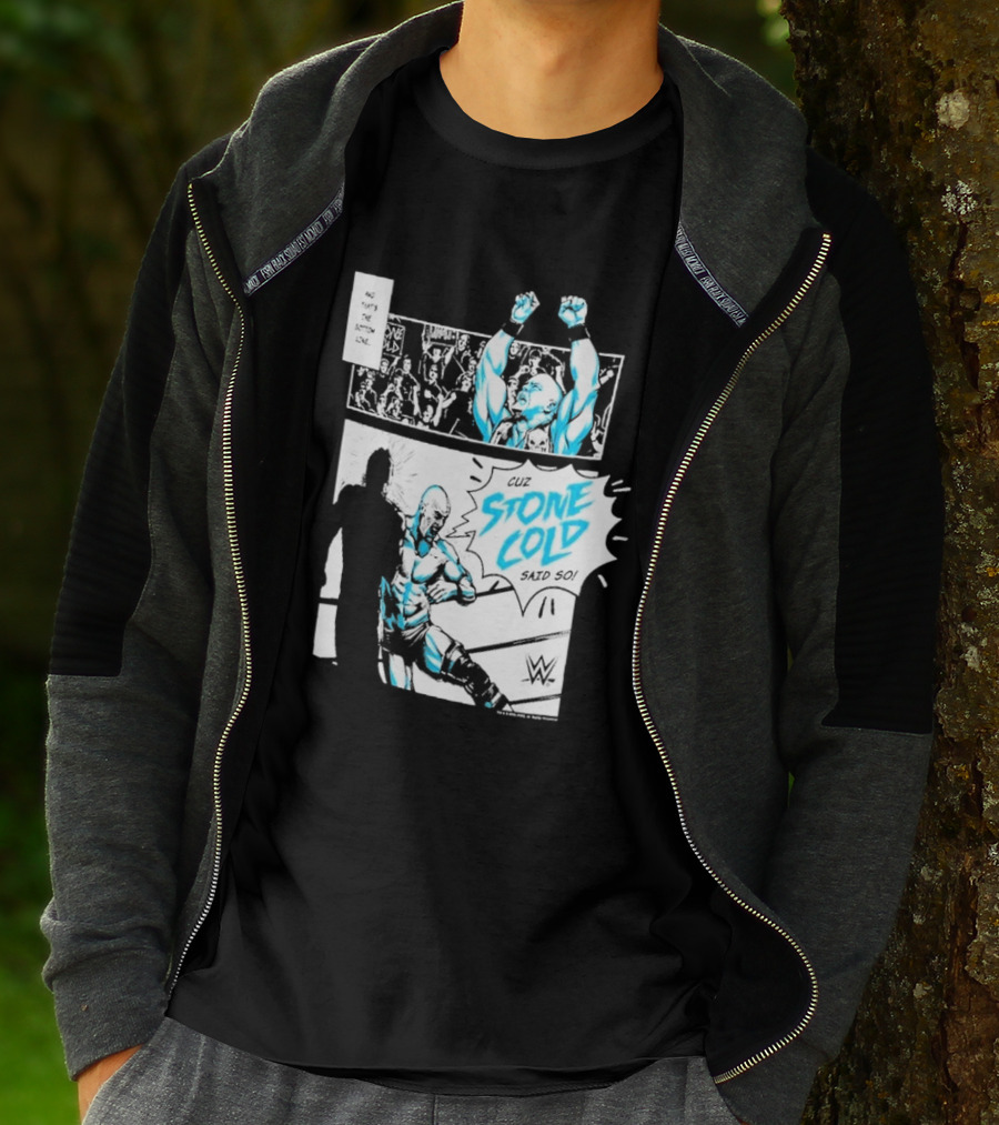Cuz Stone Cold Said So WWE Comic Panel Stone Cold Steve Austin Ripple Junction T-Shirt