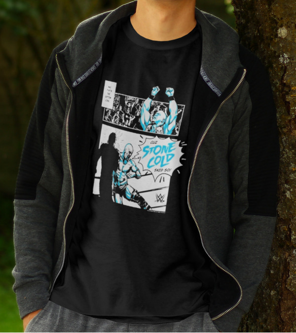 Cuz Stone Cold Said So WWE Comic Panel Stone Cold Steve Austin Ripple Junction T-Shirt