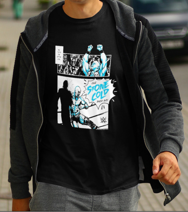Cuz Stone Cold Said So WWE Comic Panel Stone Cold Steve Austin Ripple Junction T-Shirt
