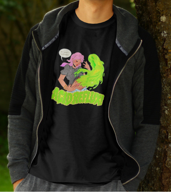 Acid Reflux Wh What Is Happening Comic Style Green Monster T-Shirt