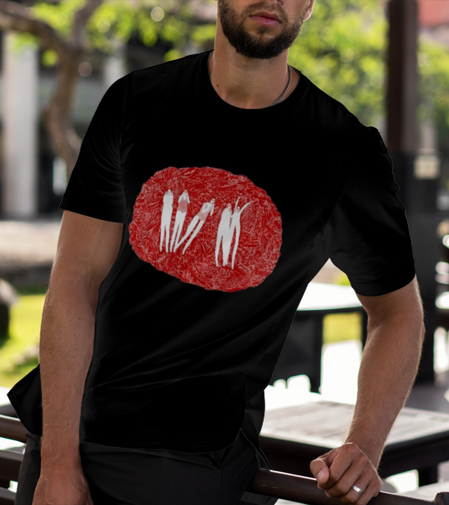 Burn Your Fire For No Witness Silhouettes On Red Texture T-Shirt