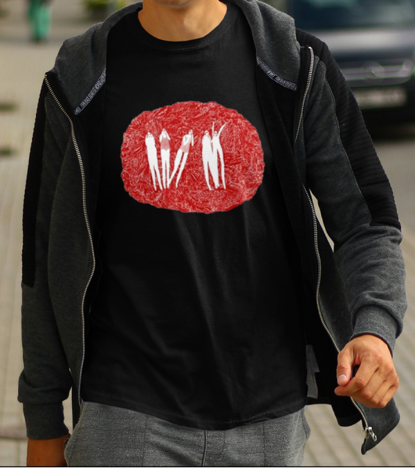 Burn Your Fire For No Witness Silhouettes On Red Texture T-Shirt