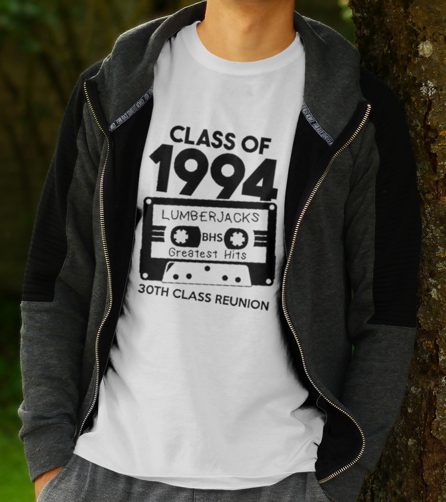 Class Of 1994 Lumberjacks BHS Greatest Hits 30th Class Reunion Cassette Tape T-Shirt