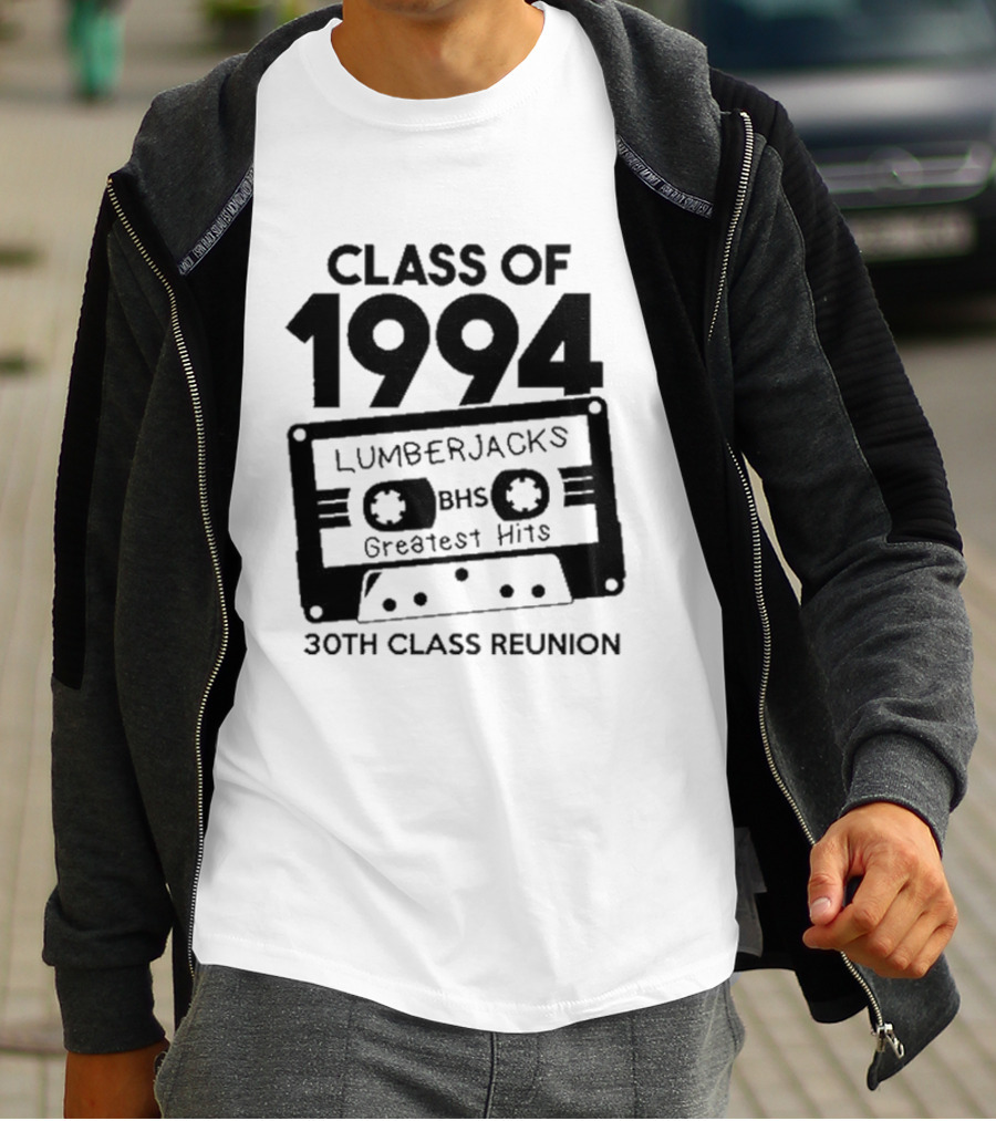 Class Of 1994 Lumberjacks BHS Greatest Hits 30th Class Reunion Cassette Tape T-Shirt
