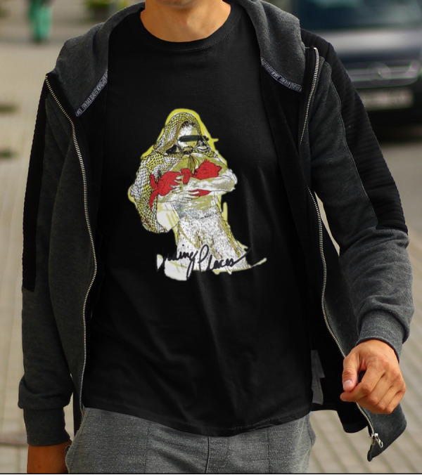 Hiding Places Wolf Father Sketch With Hooded Figure And Red Gloves T-Shirt