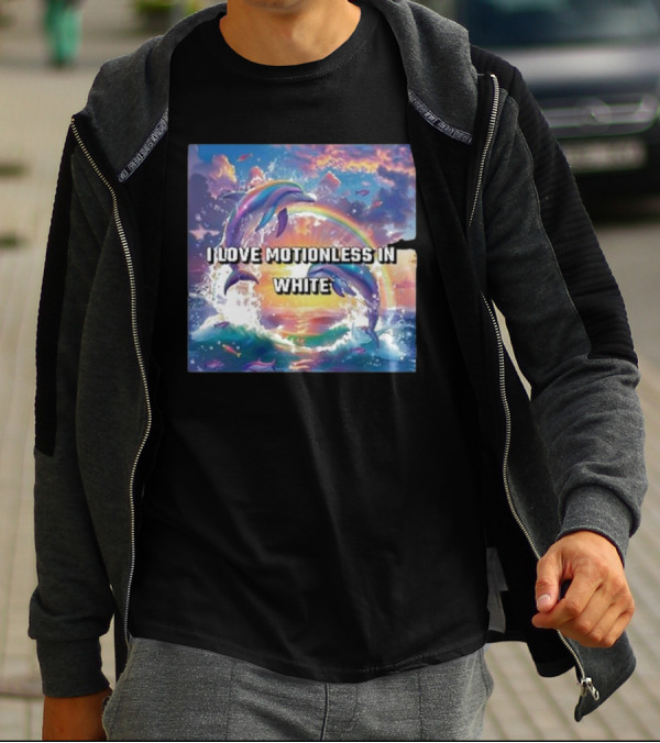 I Love Motionless In White Dolphins And Rainbow Ocean Sunset T-Shirt