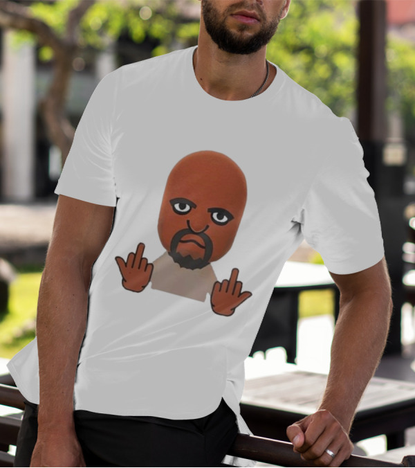 Mii Character Middle Finger Gesture Mood T-Shirt