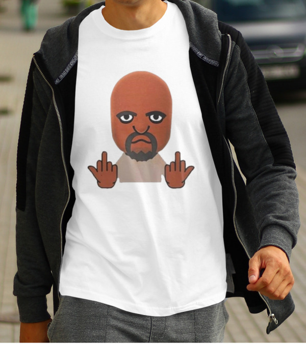 Mii Character Middle Finger Gesture Mood T-Shirt