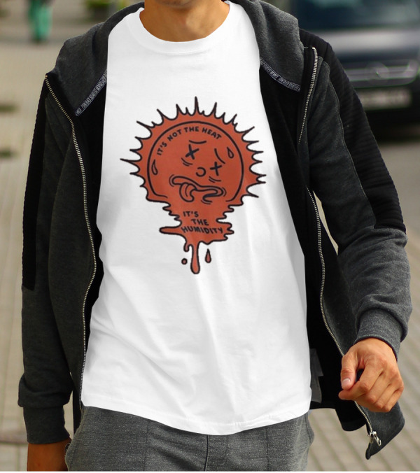Nick Stroia It's Not The Heat It's The Humidity Melting Sun Face T-Shirt
