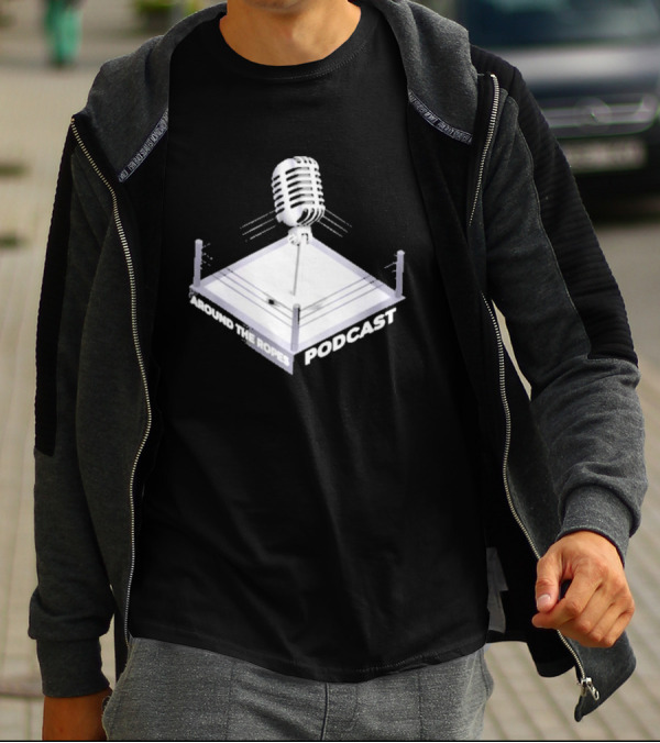 Around The Ropes Podcast Boxing Ring Microphone T-Shirt