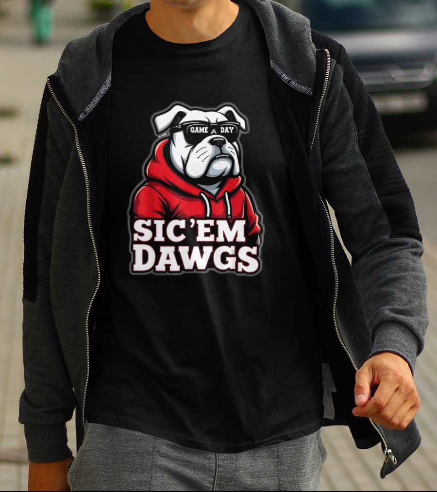 Sic'Em Dawgs Game Day Bulldogs Football Spirit Vintage T-Shirt