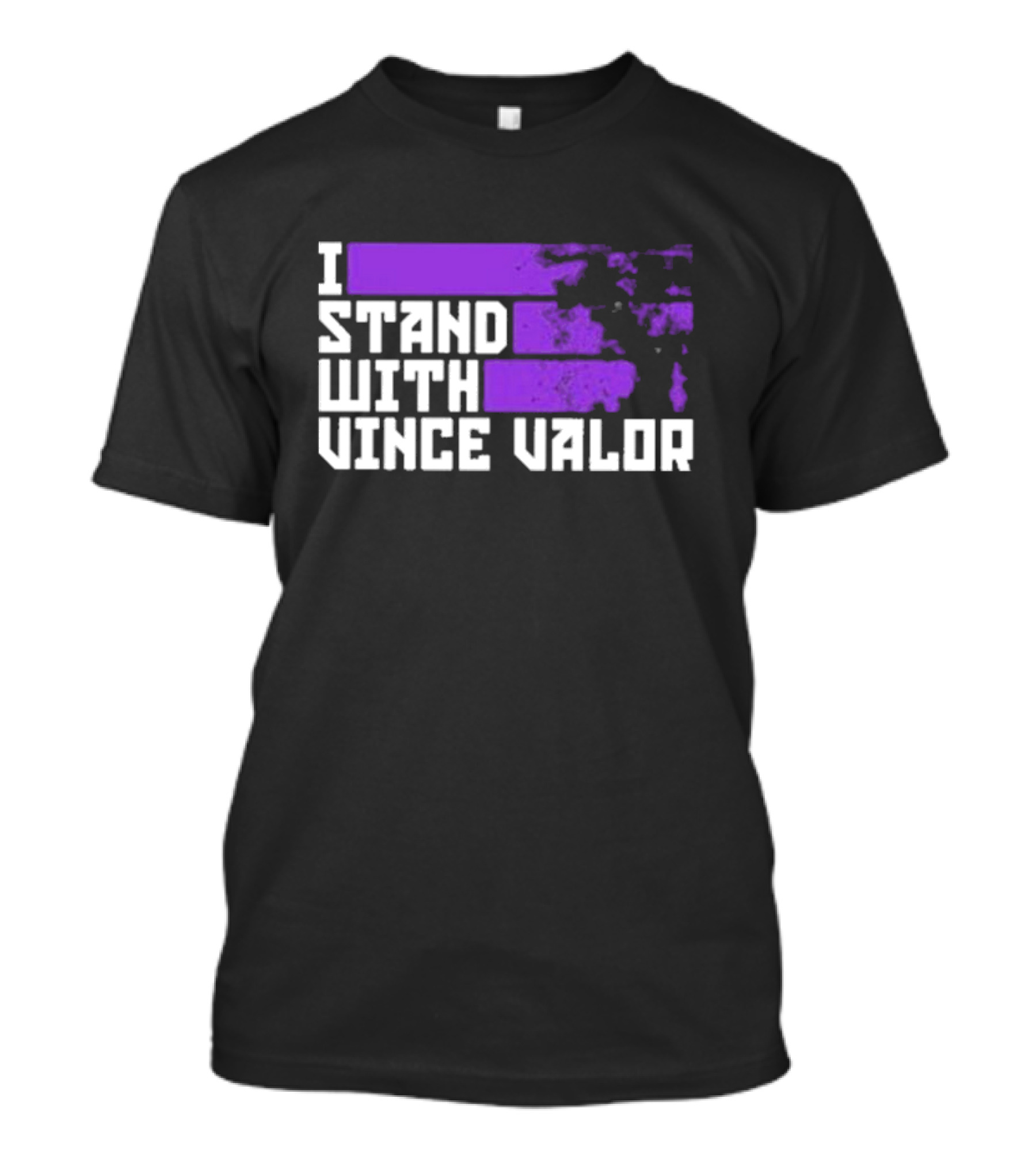 I Stand With Vince Valor Purple Distressed Flag T-Shirt