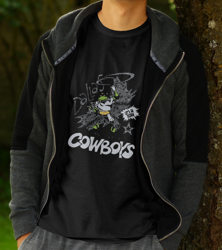 Dallas Cowboys TMNT Leonardo Let's Go Match Retro T-Shirt