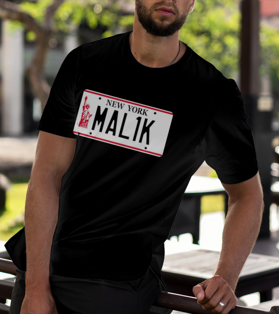 New York Mal1k License Plate Statue Of Liberty T-Shirt