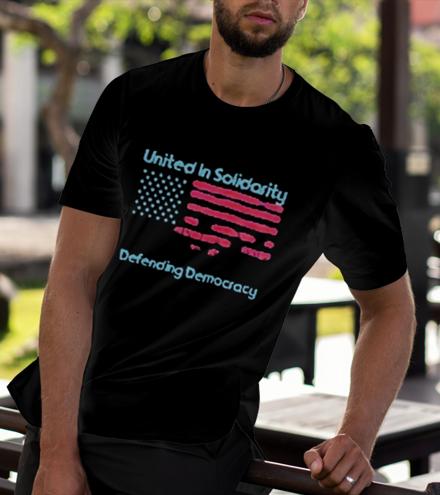 United In Solidarity Defending Democracy American Flag T-Shirt