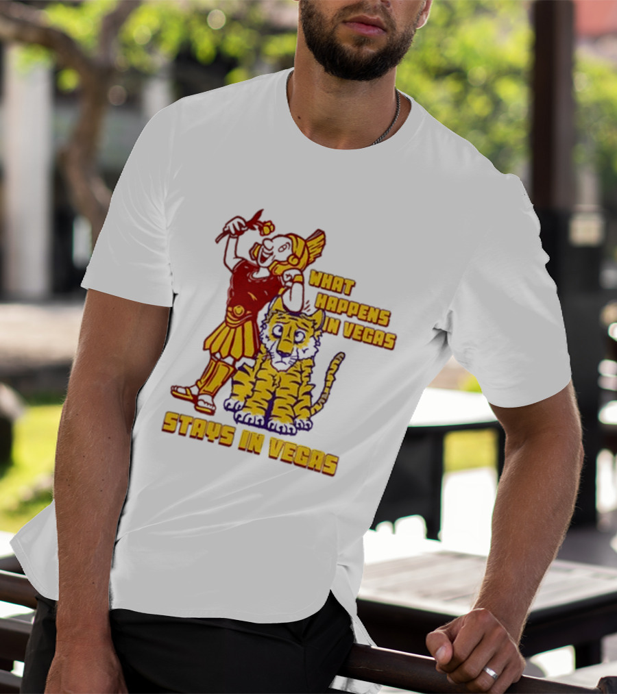 What Happens In Vegas Stays In Vegas Roman Gladiator Tiger T-Shirt