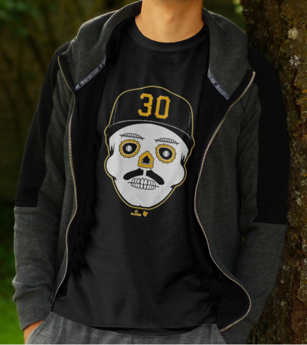 Paul Skenes Sugar Skull 30 Cap Black And Yellow T-Shirt