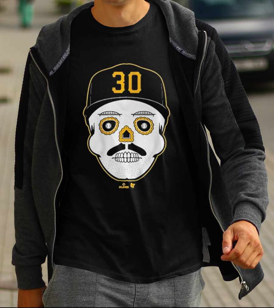 Paul Skenes Sugar Skull 30 Cap Black And Yellow T-Shirt