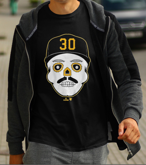 Paul Skenes Sugar Skull 30 Cap Black And Yellow T-Shirt