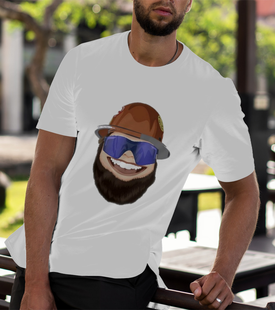 Ricky And The Boss Bearded Smiling Face With Sunglasses And Hard Hat T-Shirt