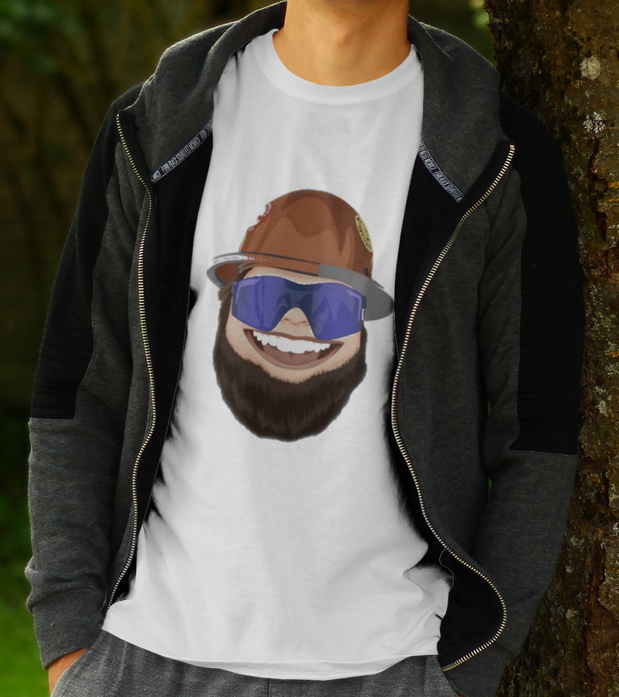 Ricky And The Boss Bearded Smiling Face With Sunglasses And Hard Hat T-Shirt