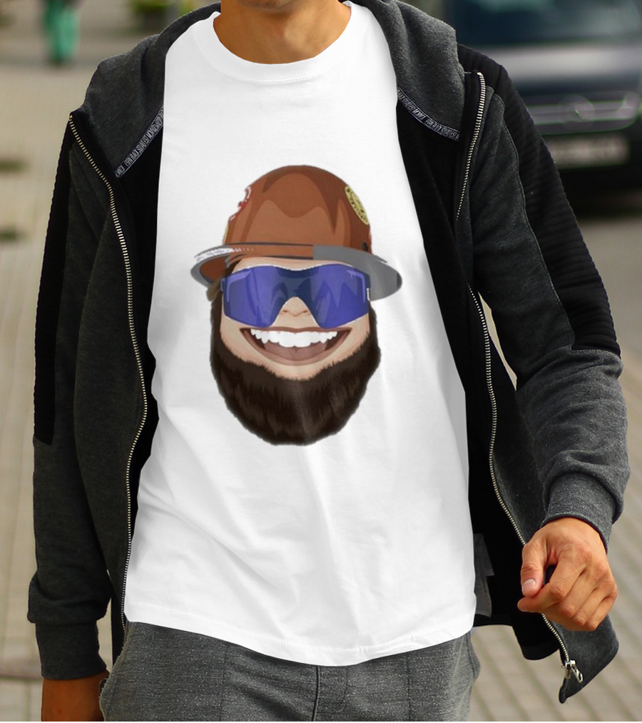 Ricky And The Boss Bearded Smiling Face With Sunglasses And Hard Hat T-Shirt